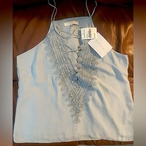 NWT Wayf Lace Up Tank in Blue Pearl